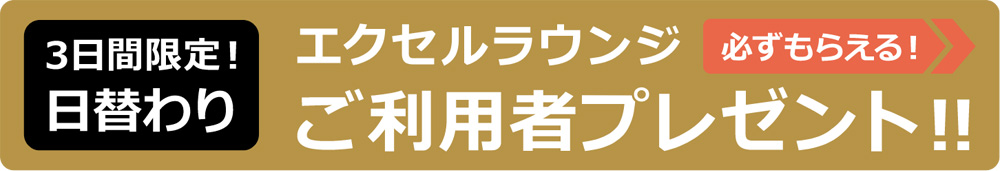 3日間限定!日替わり ご利用者プレゼント!!
